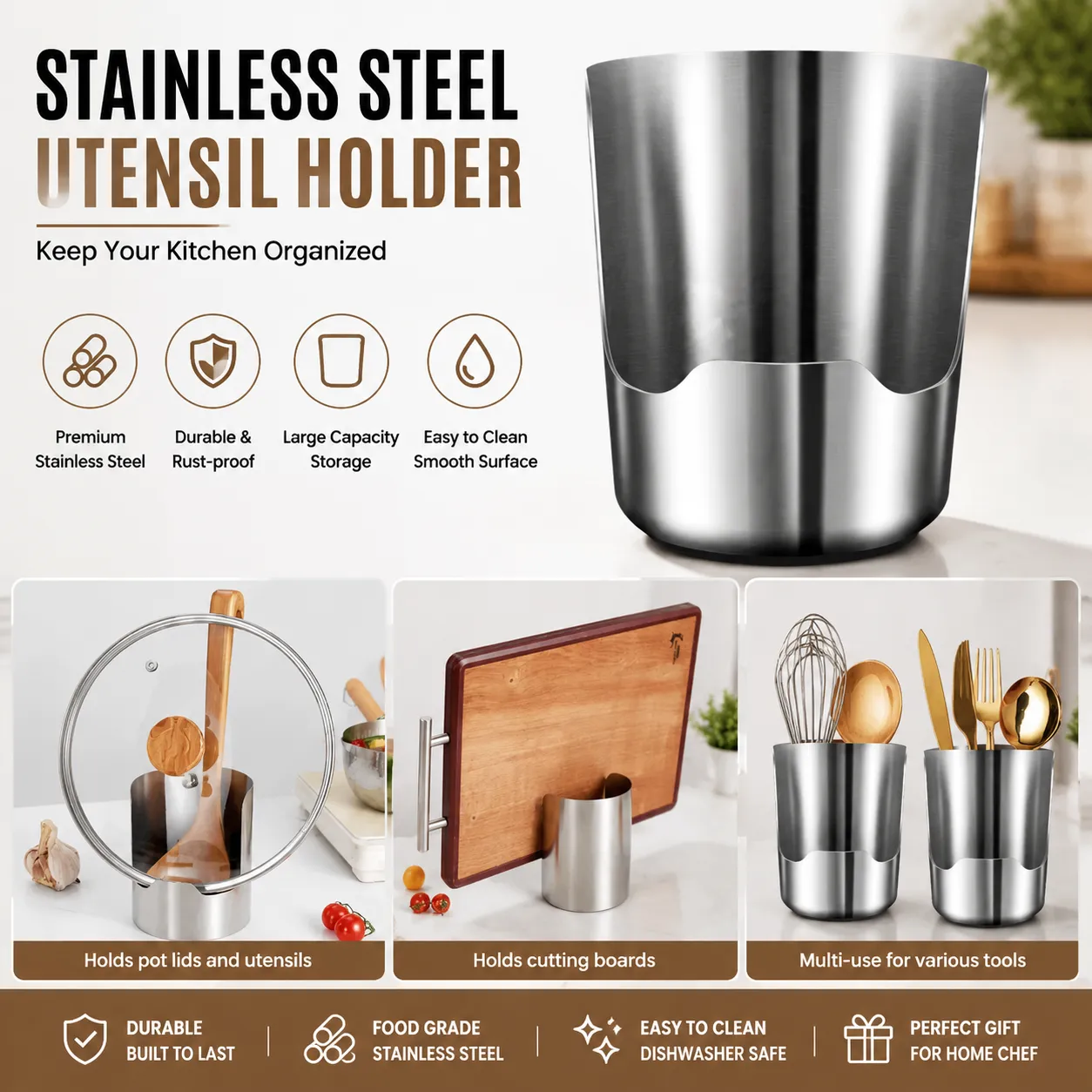 Multi-Functional Kitchen Utensil Holder hover