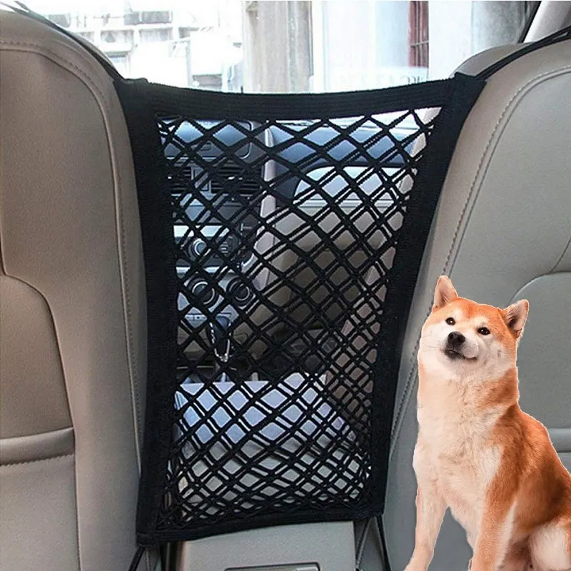Pet Car Barrier with Automatic Safety Mesh Storage Bag