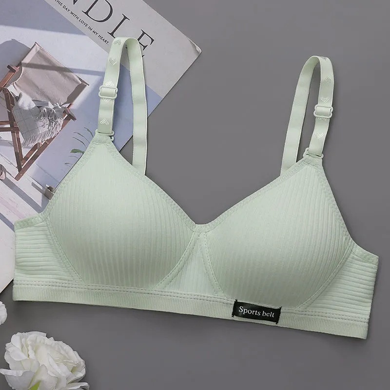 Wire Free Thin Lady Bras Cotton Seamless Sport Brassiere Teenagers Girl Push up Bra