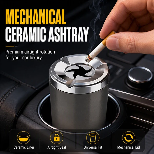 🚗Rotating Car Ashtray with Ceramic Inner Liner