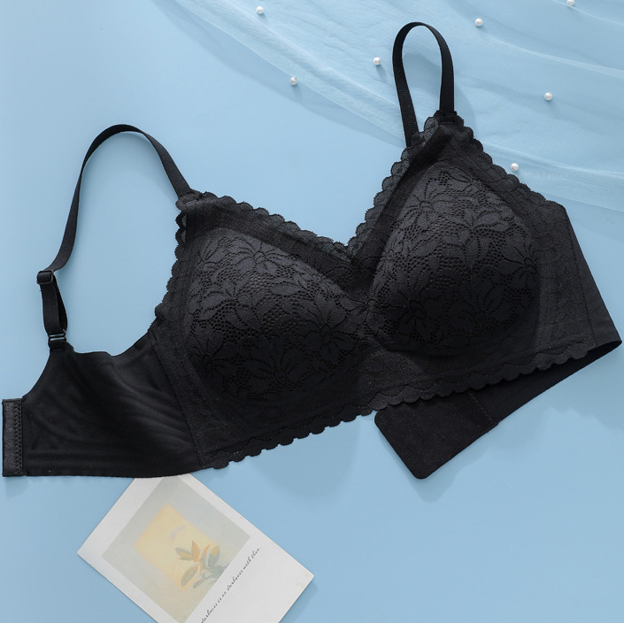 Lace Seamless Underwear for Women Breast Thin Push up Bra hover